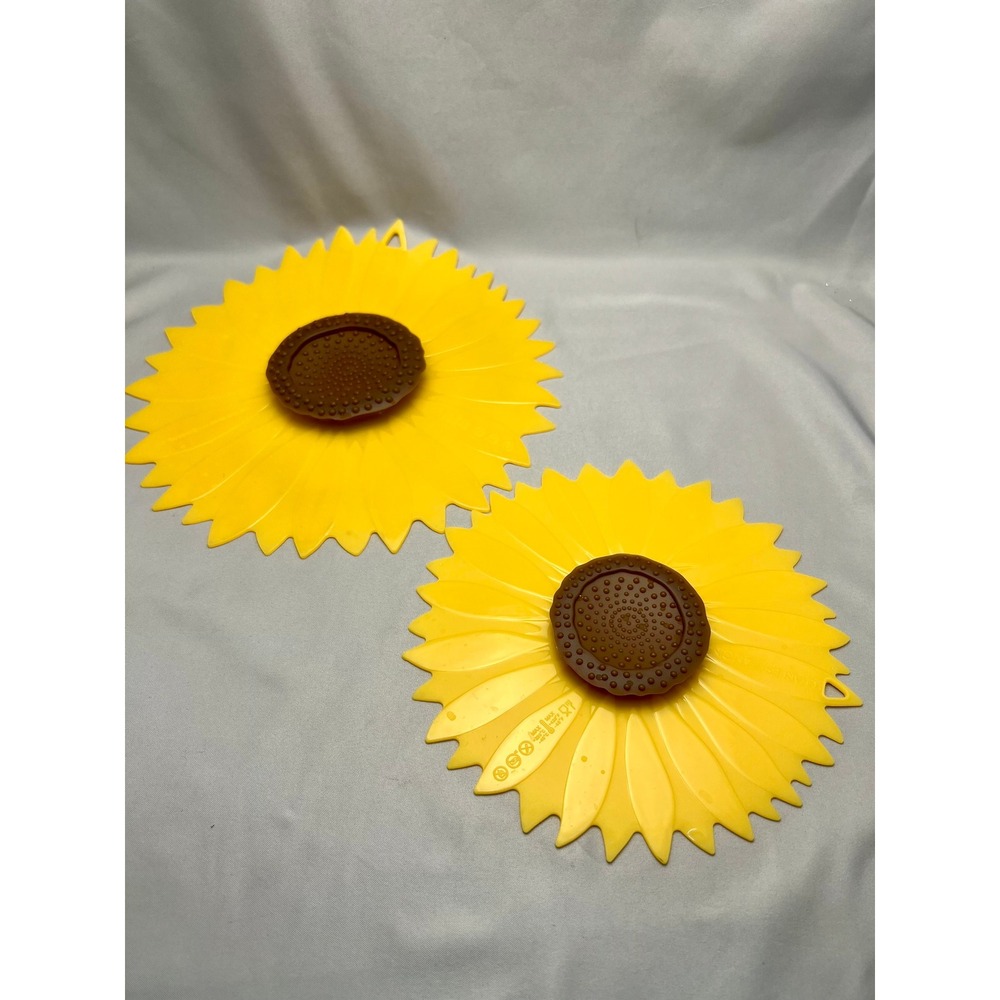 Charles Viancin Silicone Lids Unisex 7in 9in Yellow Excellent Sunflower 2pc Set